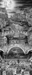 Charles Fazzino Charles Fazzino Midnight in Venice (PR) (Black and White) (ALU)